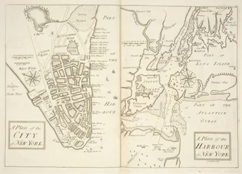 Holkham MS 109 F 41, Pläne der Stadt und des Hafens von New York, ca. 1740
