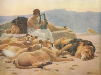 Orpheus und seine Laute, spätes 19. - frühes 20. Jahrhundert, 1914