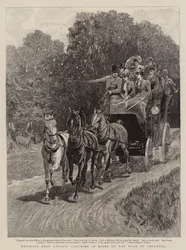 Ferien in der Nähe von London, Kutschfahrt in Essex auf dem Weg nach Chigwell