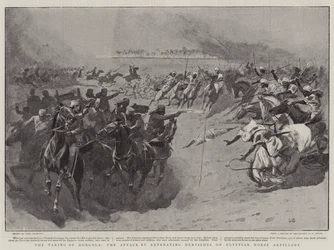 Die Einnahme von Dongola, der Angriff der zurückweichenden Derwische auf die ägyptische Pferdeartillerie