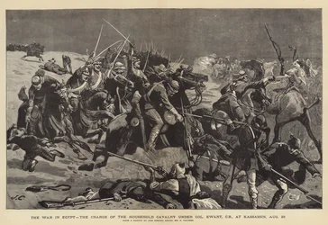 Der Krieg in Ägypten, der Angriff der Household Cavalry unter Colonel Ewart bei Kassassin, 28. August