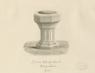 Taufbecken in Ellastone Kirche
