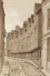 Alte Häuser in der Mill Lane, Bermondsey, 1828, aus 