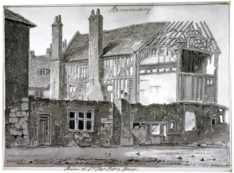 Überreste von Thomas Popes Haus, Mill Lane, Bermondsey, London