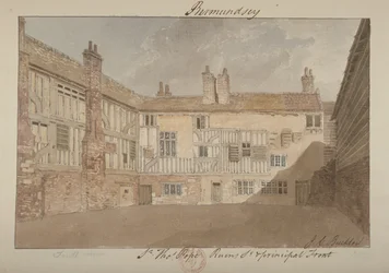 Südansicht der Ruinen von Bermondsey House, 1827