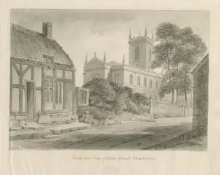 Stone Church: Sepia-Zeichnung
