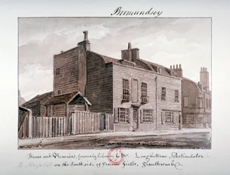 Ansicht der Häuser auf der Südseite von Snowsfields, Bermondsey, London, 1828