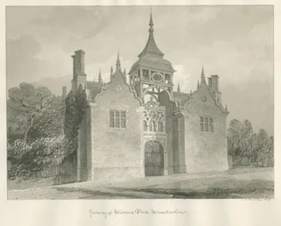 Worcestershire - Westwood Park - Eingangstor: Sepiazeichnung, 1833