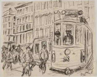 Linie 16 (Straßenbahn) fährt um die Ecke