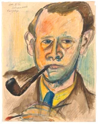 Selbstporträt im Lampenlicht