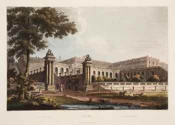 Versailles von der Orangerie, Illustration aus Versailles, Paris und Saint Denis, veröffentlicht 1805