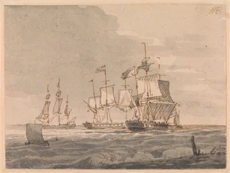 Kriegsschiffe vor der Küste