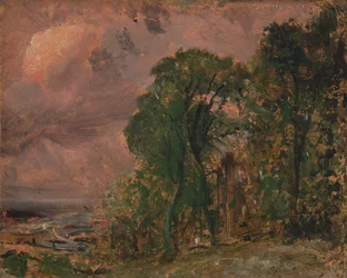 Ansicht von Hampstead bei stürmischem Wetter, ca. 1830