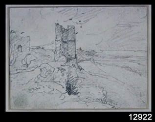 Häuser auf einem hohen Ufer, 1834