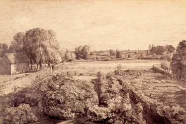 East Bergholt - Blick über den Küchengarten des Hauses von Golding Constable