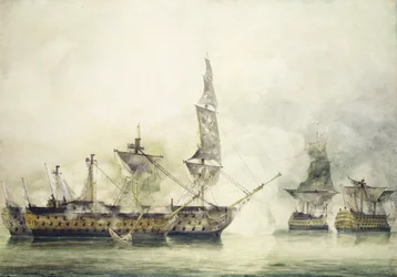 H.M.S. Victory in der Schlacht von Trafalgar, 1805