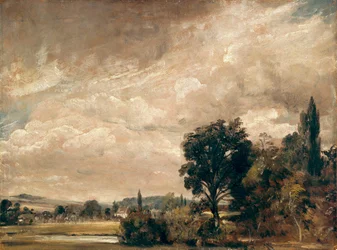 Harnham Ridge vom Haus des Archidiakons Fisher in Salisbury aus