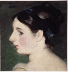 Kopf eines Mädchens, wahrscheinlich ein Porträt von Mary Constable (Öl auf Leinwand)