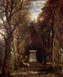 Das Kenotaph zum Gedenken an Reynolds, Coleorton, um 1833