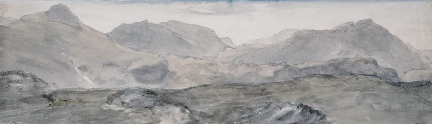 Blick vom Gipfel des Honister Crag (Aquarell)