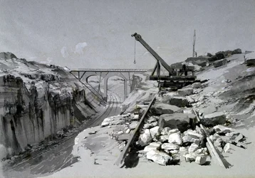 Blisworth Cutting, Northamptonshire, von oben, 2. Juli 1837