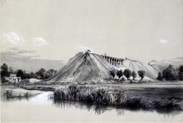 Bau des Damms in Wolverton, 29. Juni 1837
