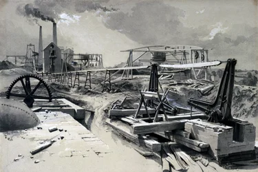 Pumpen, Lüftungsschacht, Kilsby Tunnel, Northamptonshire, 15. Juli 1837