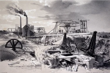 Pumpen, Lüftungsschacht, Kilsby Tunnel, Northamptonshire, 15. Juli 1837