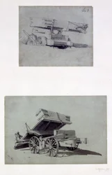 Zwei Beispiele für das Kippen von Wagen durch Auftragnehmer, 1830er Jahre
