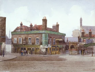 Green Gate Tavern an der Kreuzung von City Road und Bath Street, London, ca. 1880