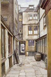 Blick auf den Hof zum Adelphi Club, Westminster, London, 1887