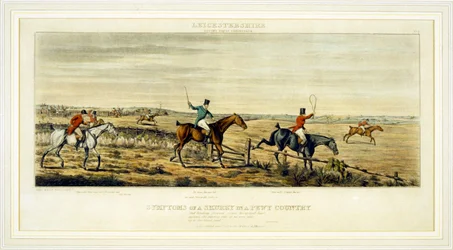 Anzeichen einer Hetzjagd, Die Leicestershires, graviert von Henry Alken (1785-1851) 1825