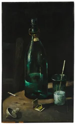 Stillleben mit Flasche und Glas