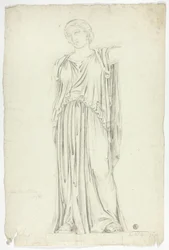 Antike Statue einer drapierten stehenden Frau