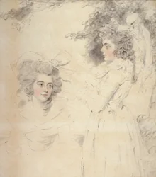 Porträt von Georgiana, Herzogin von Devonshire und Lady Elizabeth Foster