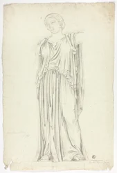 Antike Statue einer drapierten stehenden Frau