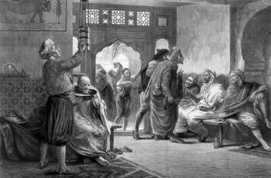 Ein Friseursalon in Tunis, 1875