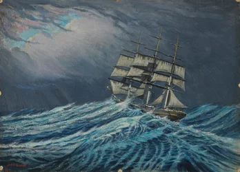 Ein Segelschiff, Spätes 19. Jahrhundert - Mitte 20. Jahrhundert