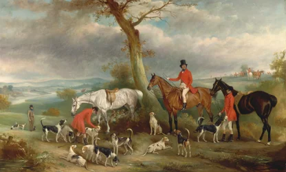 Thomas Wilkinson mit den Hurworth Foxhounds