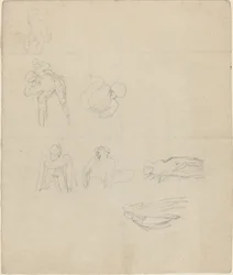 Blatt mit Figurenstudien