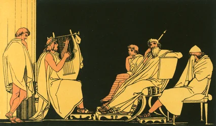 Odysseus weint beim Gesang des Demodokos