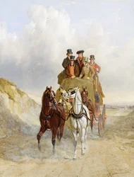 Die königliche Postkutsche auf der Straße, 1841