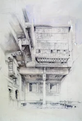 Der Hof des Hauses des Künstlers, Kairo, Ägypten, 19. Jahrhundert