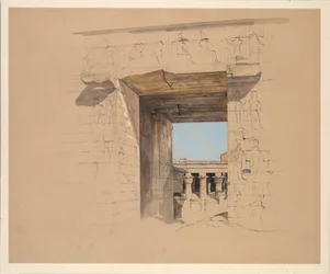 Der Tempel von Edfu: Die Tür des Pylons, 1850