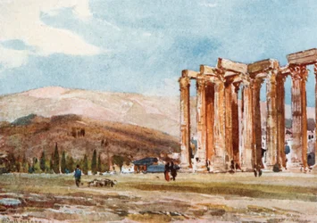 Säulen des Tempels des Olympischen Zeus von Nordwesten
