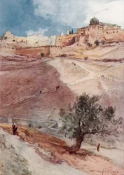 Südwand von Jerusalem, vom Nordende des Dorfes Siloah