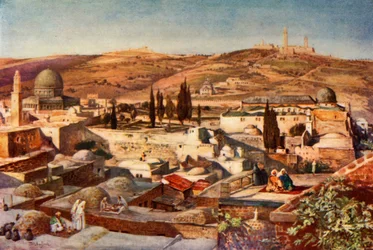 Der Tempelbereich und der Ölberg vom Berg Zion, 1902