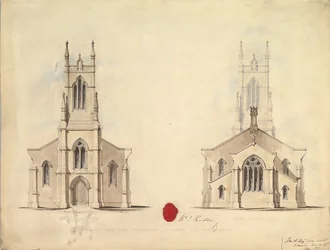 Entwurf für die vorgeschlagene Kirche in Middlesborough, 1837