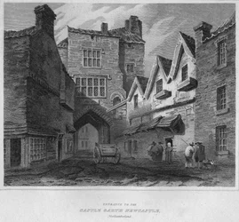 Eingang zur Burg Garth Newcastle, Northumberland, 1814