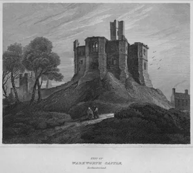 Bergfried von Warkworth Castle, Northumberland, 1814